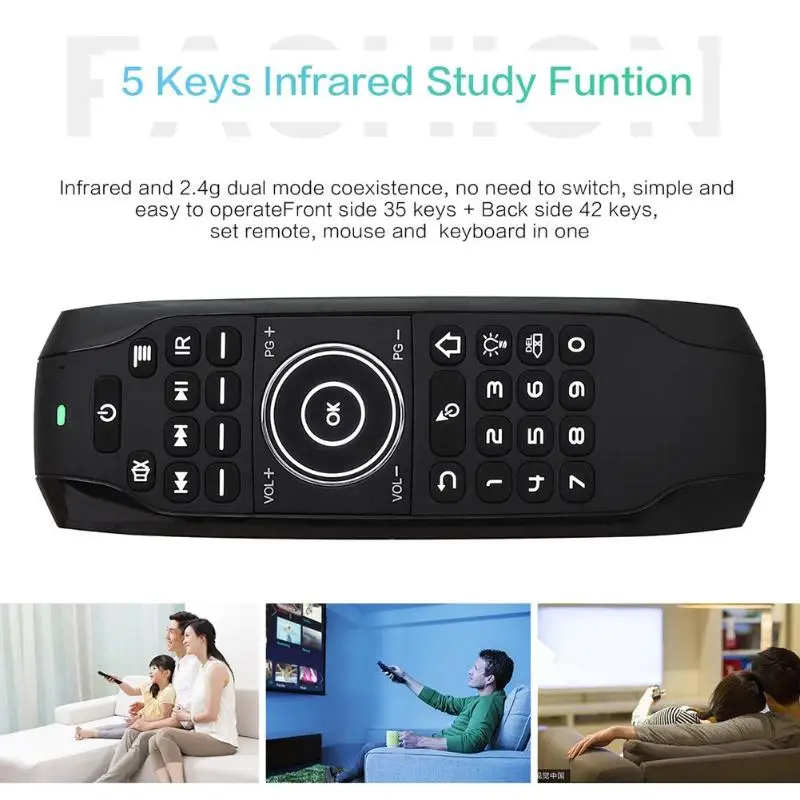 G7 английская/Русская подсветка Fly mouse 2,4G Беспроводная клавиатура Пульт дистанционного управления 5 клавиш обучения пульт дистанционного