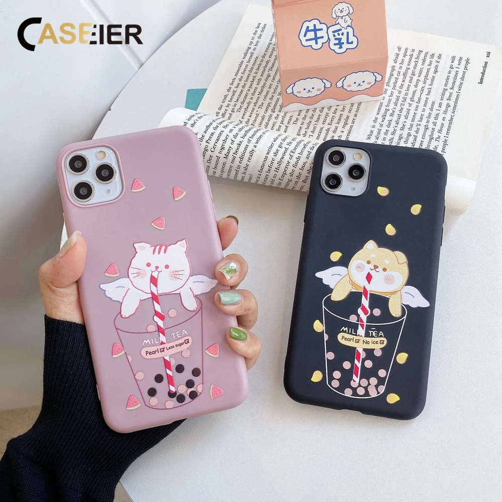 CASEIER силиконовый однотонный чехол для iPhone 11 Pro MAX XR X XS Max милые чехлы телефонов с