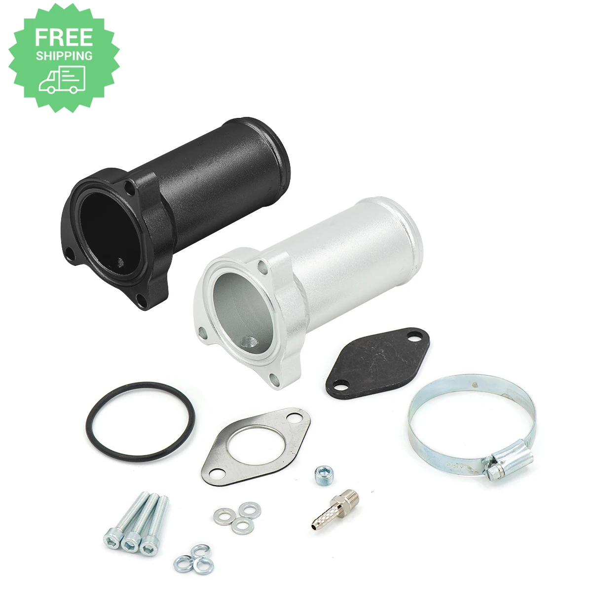 Free Shipping Black Or Silver Auto Racing 50mm Egr Delete Pipe Suit For