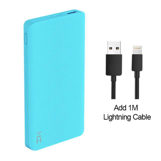 ZMI Mi power Bank 10000mAh power Pank внешний аккумулятор Портативная зарядка Быстрая зарядка Двусторонняя Быстрая зарядка power bank - Цвет: White Lighting Cable