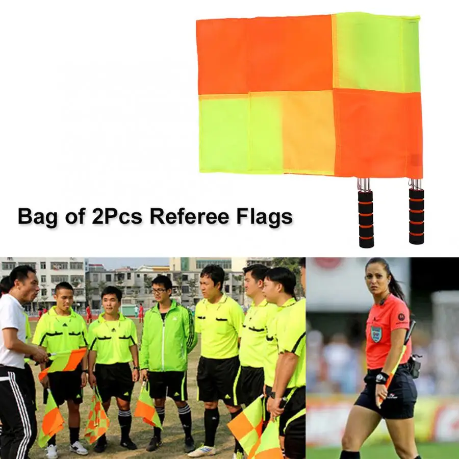 Football Referee Flag 2pcs Referee Linesman Flag With Storage Bag For  Sports Match Soccer Football Hockey Training Equipment - Soccer - AliExpress