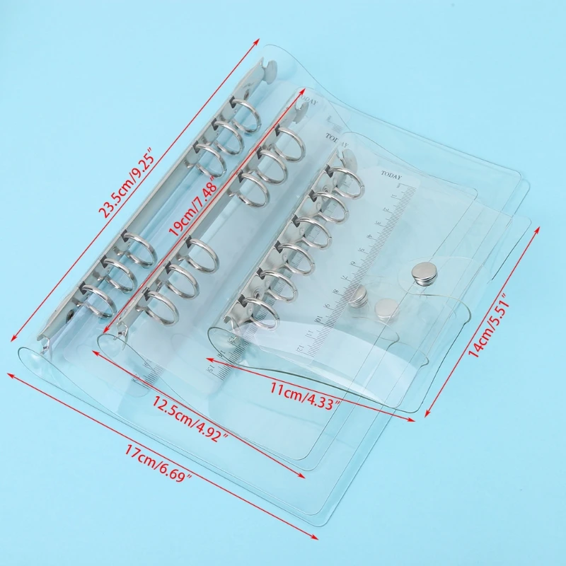 

A5/A6/A7 Clear PVC Notebook Accessory Sheet Shell Office School Transparent Concise 6 Holes Binder Notebook Weekly Planner Cover
