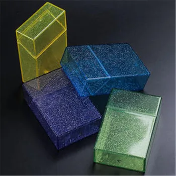 

Smoking Muiticolor Glitter Cigarette Case Box Portable Transparent Plastic Lipstick Lighter Box Holder Tools