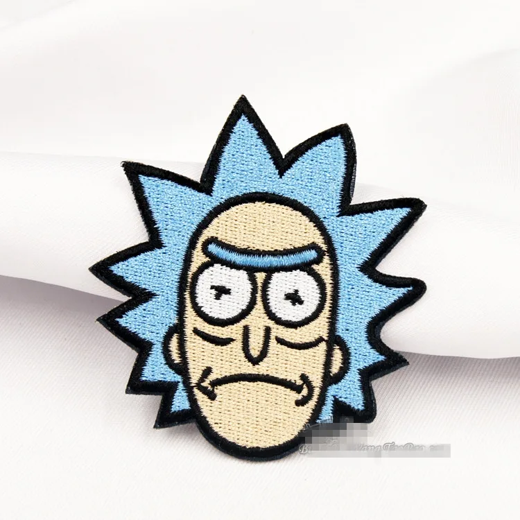 Rick and morty железная нашивки значки нашивка на сумку вышитая швейная аппликация вышивка на ткани значок DIY аксессуары для одежды