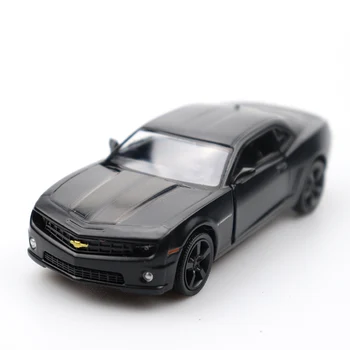 

1/32 Doors-open Chevrolet Comalo Car Black High Simulation Alloy Diecast Car Model Pull Back Sound Light Collection Gifts
