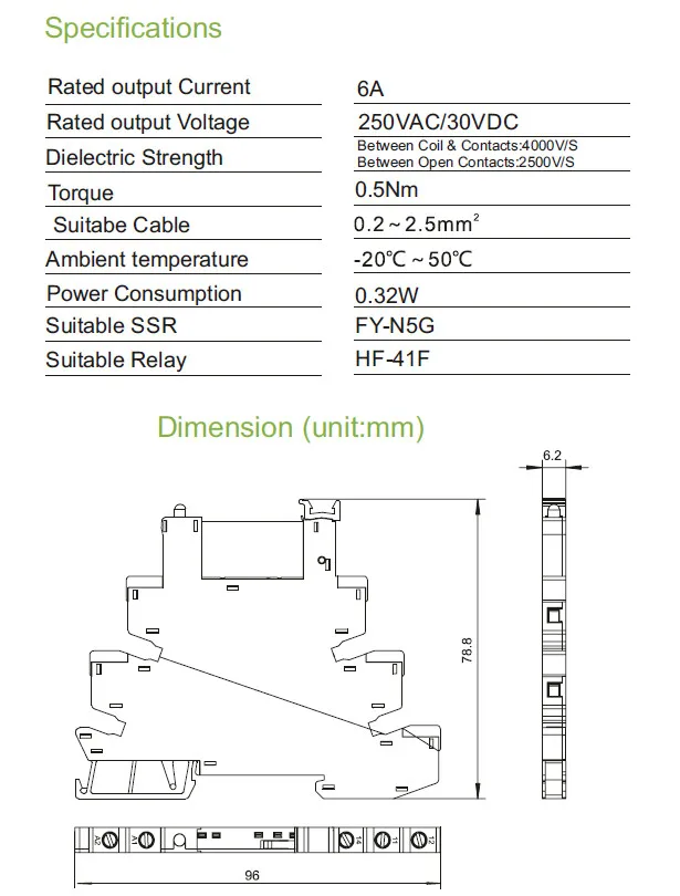 Description Picture 3 of item1PCS GEYA 6.2mm Slim Relay Module 41F Integrated PCB Mount Power Relay 12VACDC 24VACDC 48VACDC 110VAC 230VAC