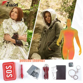 

Outdoor Emergency Camping equipment box EDC survival kit box self-help box SOS for Camping Hiking saw whistle compass tools