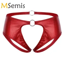 Женское нижнее белье с вырезами, нижнее белье, кожа, бандаж, низкая посадка, трусы, открытая промежность, нижнее белье, открытая ягодица, трусики с металлическими o-кольцами