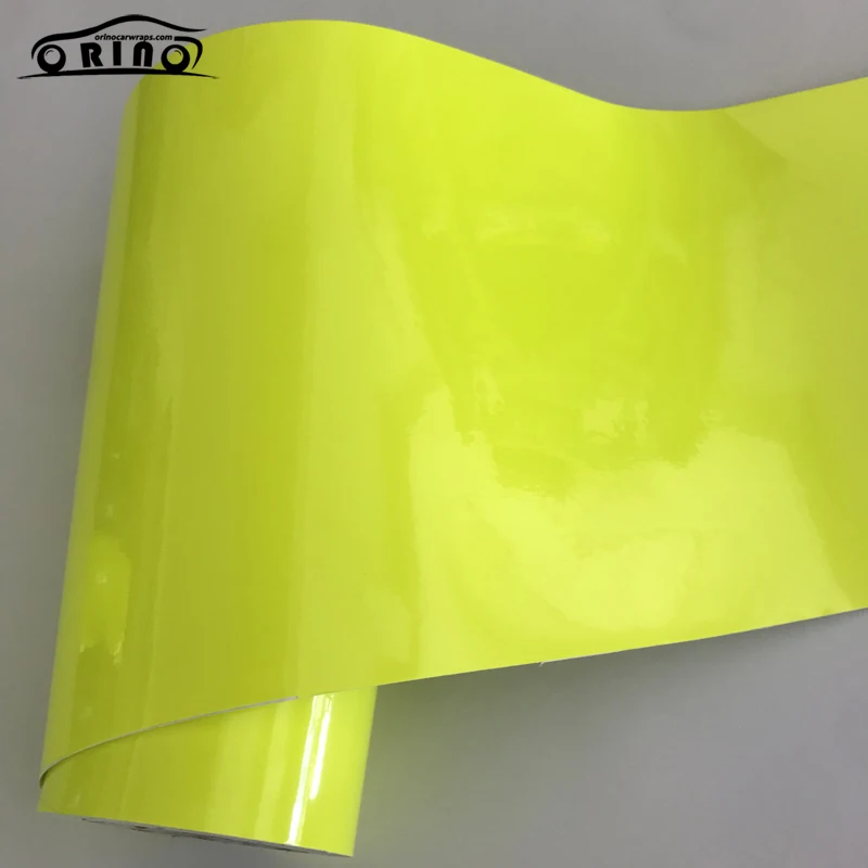 Fluorescent Yellow Gloss Vinyl Wrap Sticker-2