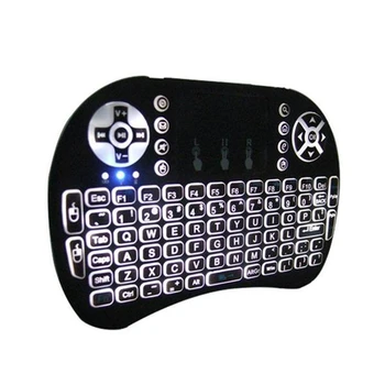 

MINI i8 Wireless Keyboard 2.4GHz Receiver Built with Touchpad Warm White LED Backlight Black