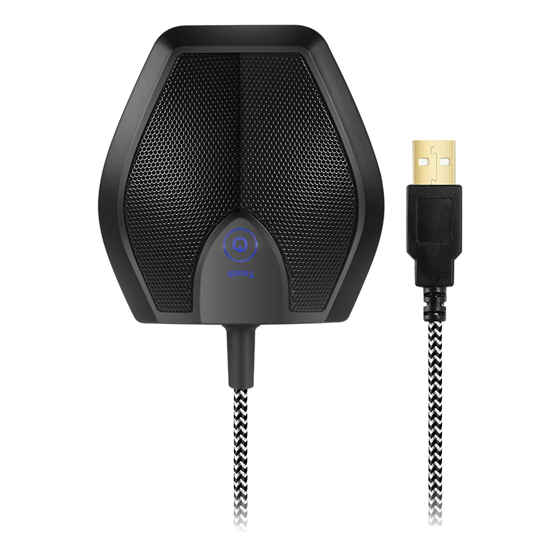 Черный USB настольный микрофон конференц-связи с беззвучным стерео всенаправленным микрофоном ING-SHIPPING - Цвет: Черный