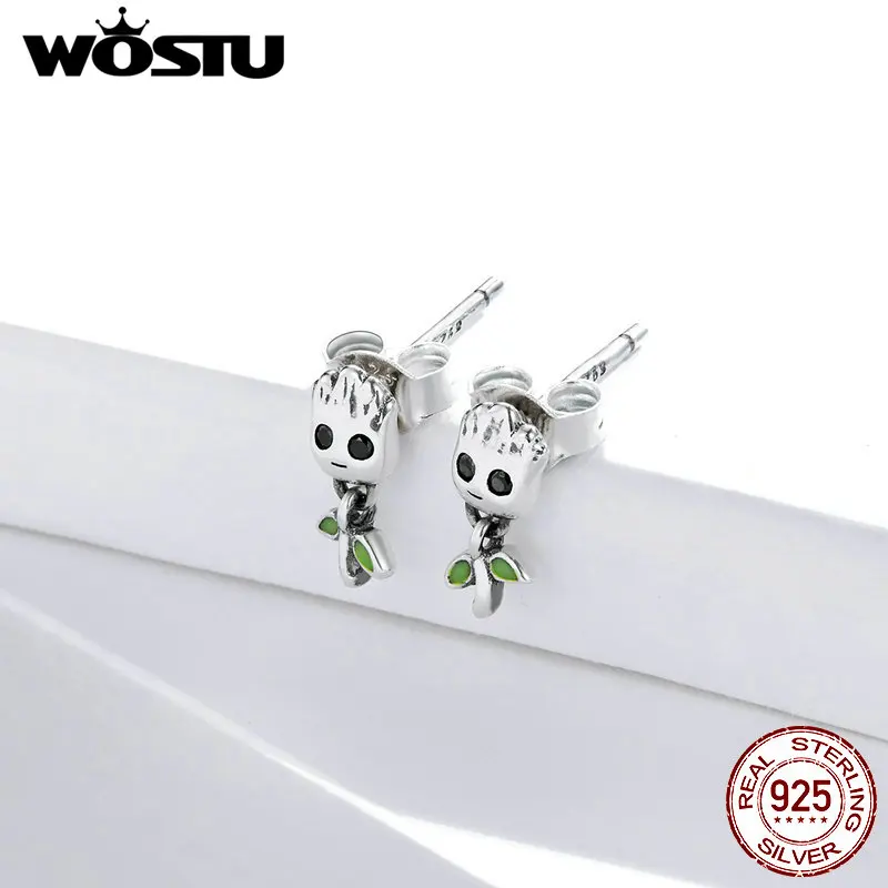 WOSTU 925 пробы серебряные серьги для самостоятельного изготовления кубический
