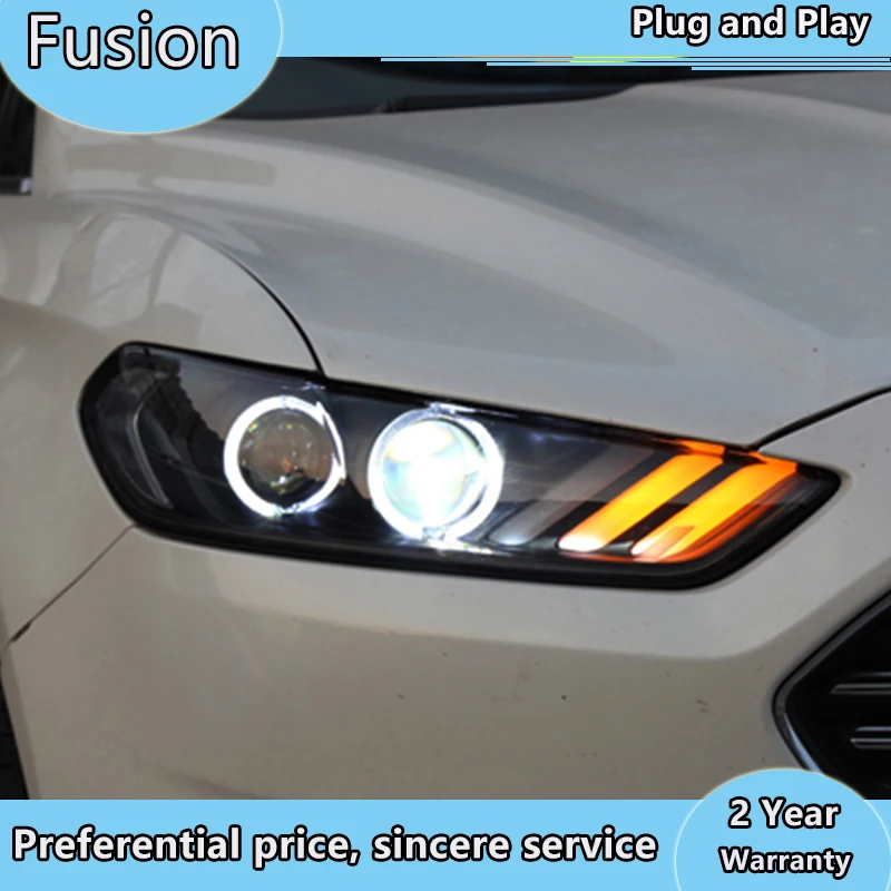 Автомобильный Стайлинг для Ford Fusion фары 2013- Mondeo DRL Mustang Дизайн Hid динамический сигнал биксенон светодиодный луч аксессуары