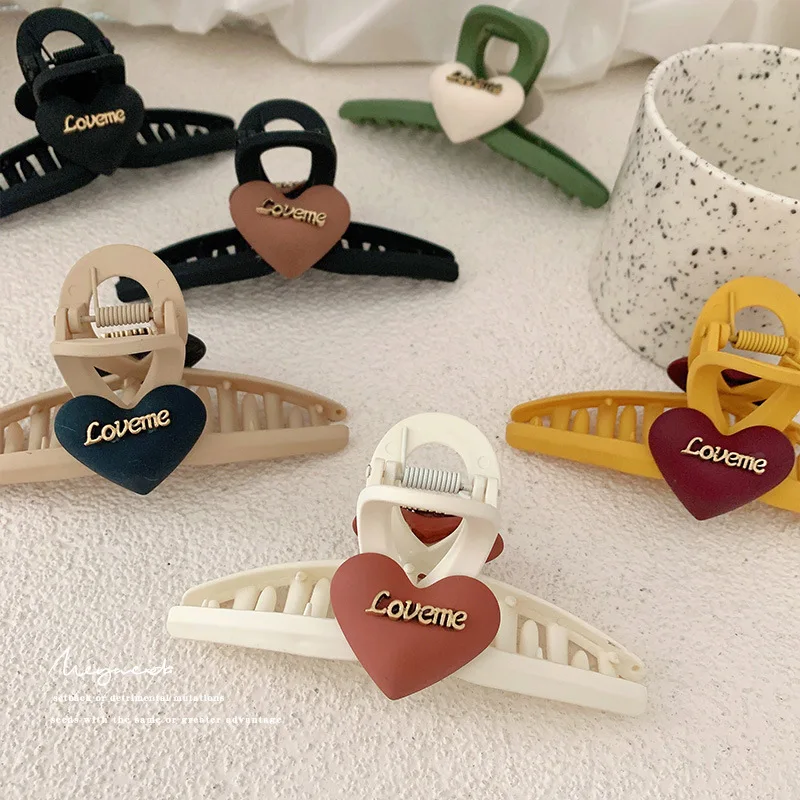 

Fashion Scrub Heart Shape Hairpins For Women Girls lovely Barrette Shell Shiny Hairgrip Hair Clips Korean Accessories Gift