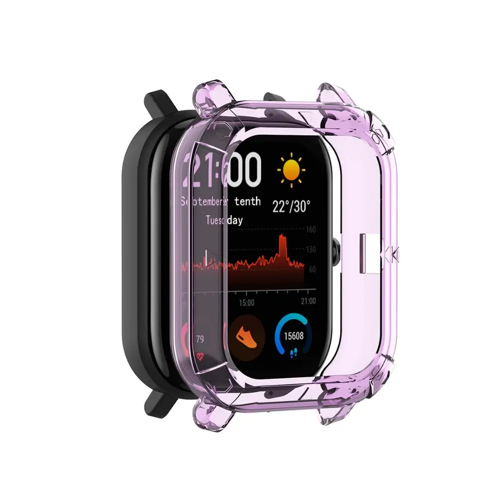 Purple ТПУ защитный чехол для Xiaomi Huami Amazfit GTS Смарт-часы браслет защитный корпус Замена Защитный чехол s - Цвет: Purple