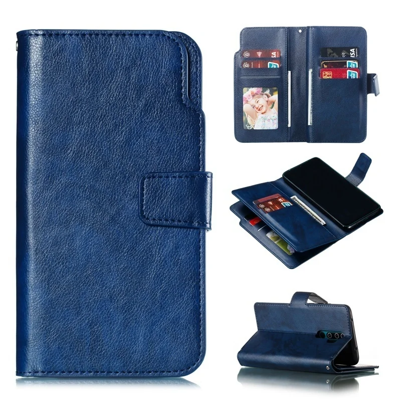 xiaomi leather case Retro Multi 9 Card Leather Flip Case For RedMi Note 8 Pro 7 6 5 4 4X 6A 7A 8A Wallet Cover For XiaoMi Mi 8 Lite 9 CC9 E A3 Cases xiaomi leather case cosmos blue