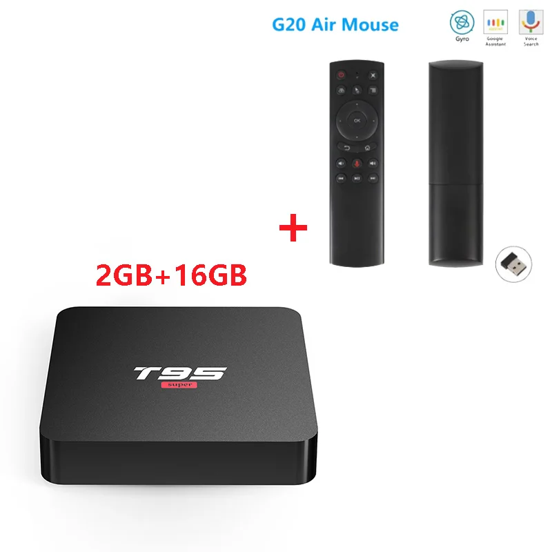 T95 супер Android 10,0 Smart Tv Box Allwinner H3 четырехъядерный 2G 16G USB Wifi 4K медиаплеер Поддержка Netflix Youtube Google Play - Цвет: T95 Super add g20s