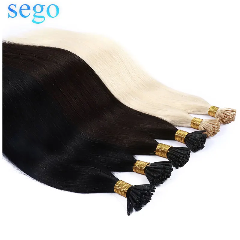 SEGO 18 &quot20&quot 22 &quot1 г/локон 50 г прямые настоящие человеческие волосы I Tip Наращивание