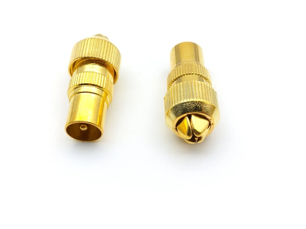 100pcs Gold Plated TV Male Aerial Connector RF Coax Cable Plug Freeview Coaxial New