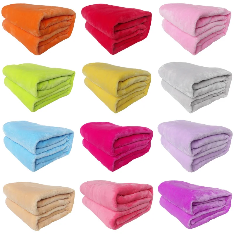 

Plain Color Fleece Blanket Coral Velvet Air Conditioner Blanket 200X230