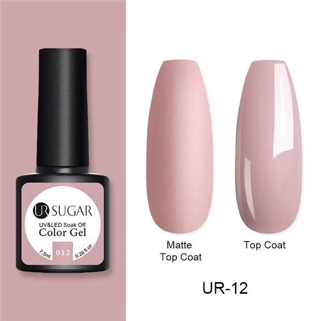 Ur Sugar 7,5 мл матовое верхнее покрытие замочить от УФ светодиодный Гель-лак для нейл-арта матовый эффект маникюр Дизайн ногтей гель лак - Цвет: UR-12