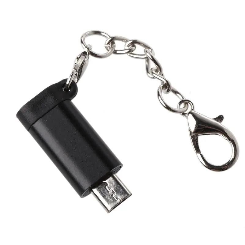 Черный Сплав функция "антипотеря 8-контактный Lightning(мама)-Micro USB разъем адаптера конвертера для samsung Xiaomi Huawei Android смартфон планшет - Цвет: Черный
