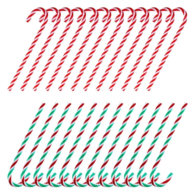 48Pcs Christmas Plastic Fake Candy Canes Twisted Toy Crutch for Christmas Tree Hanging Decorations 1