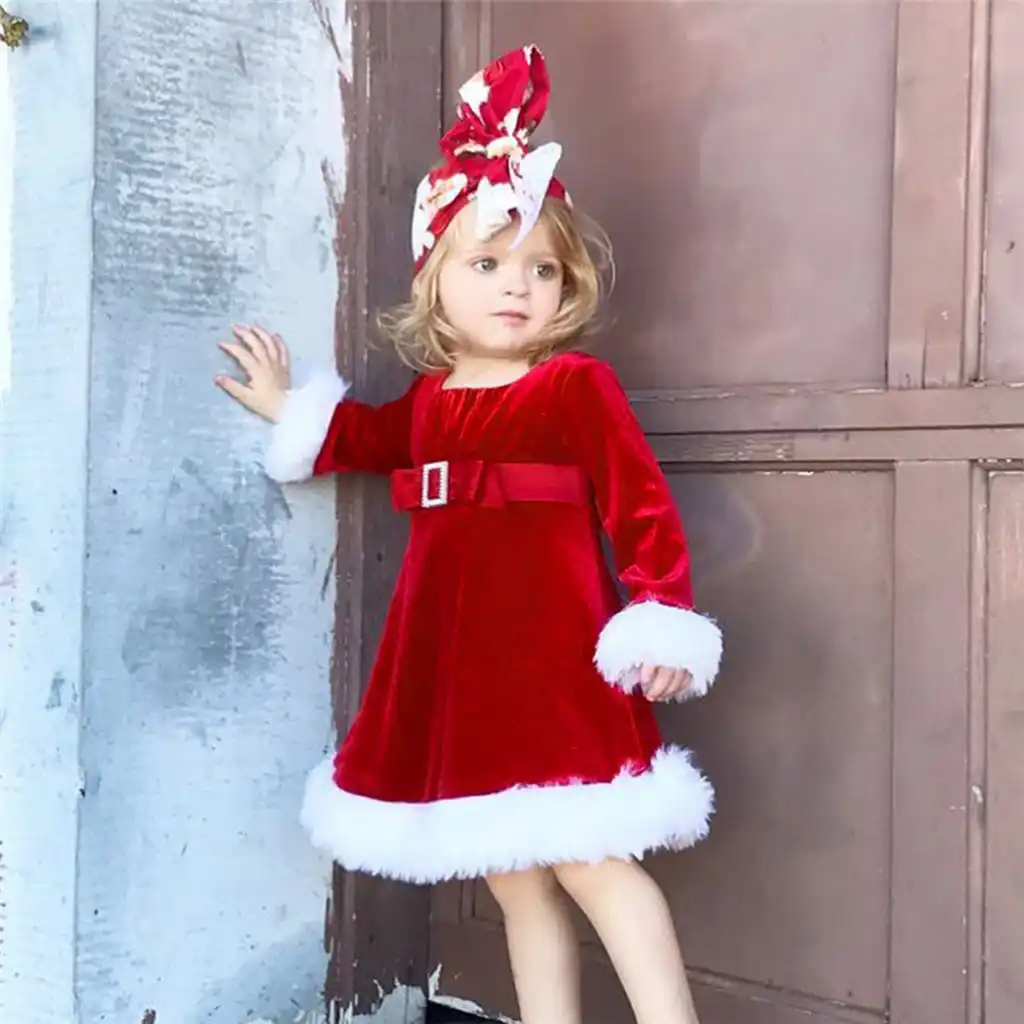 red velvet christmas dress baby