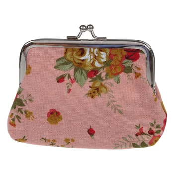 

Canvas Hasp Purse Key Coin Wallet Bag(pink)