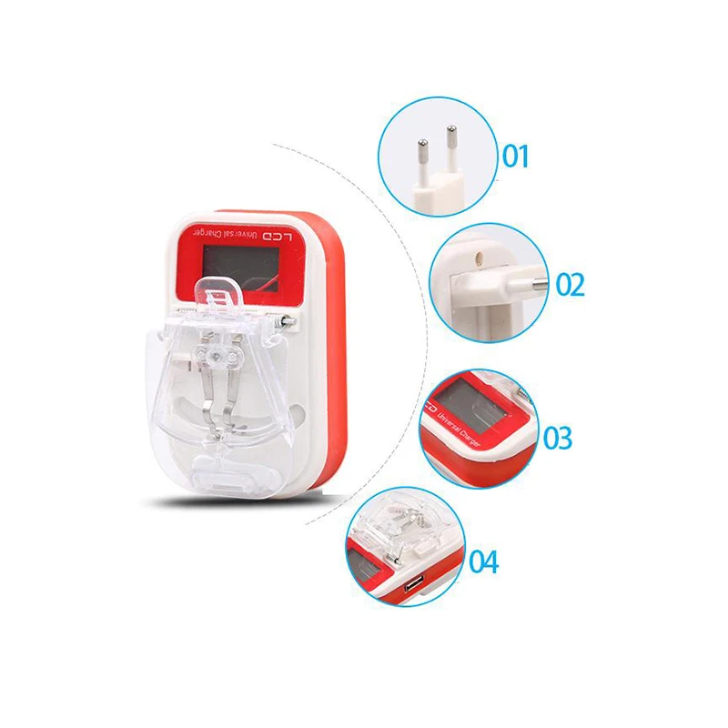 Universal EU Plug USB Battery Charger LCD Indicator Screen charging adapter For Android smart Cell Phones Battery