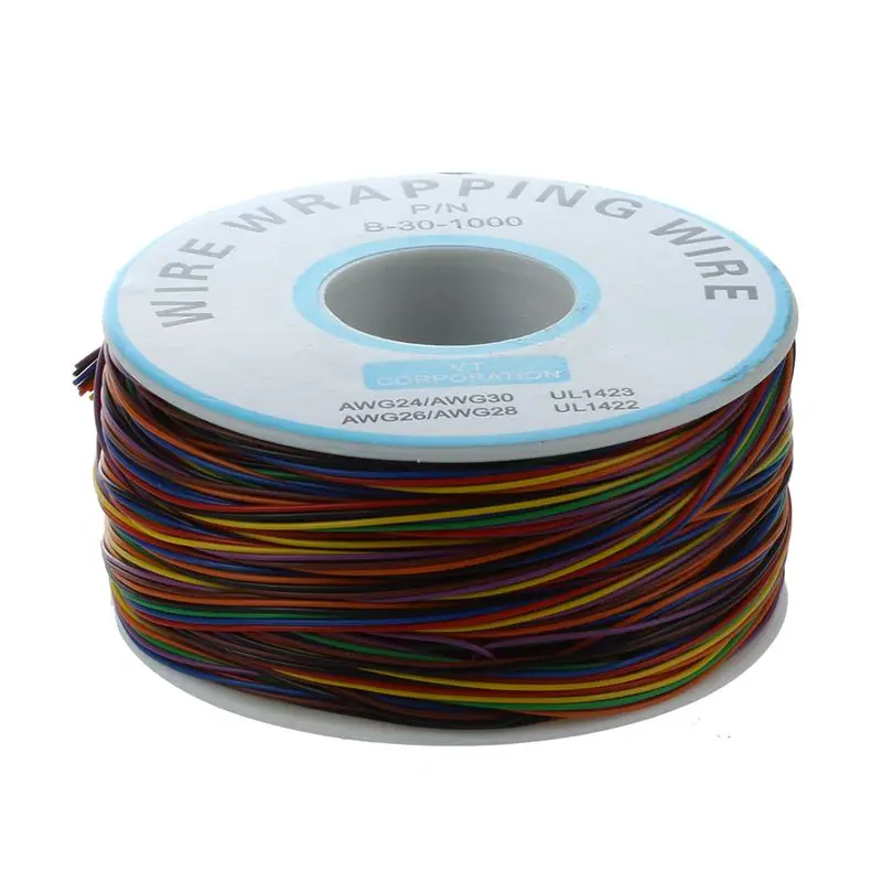 

P/N B-30-1000 200M 30AWG 8-Wire Colored Insulation Test Wrapping Cable