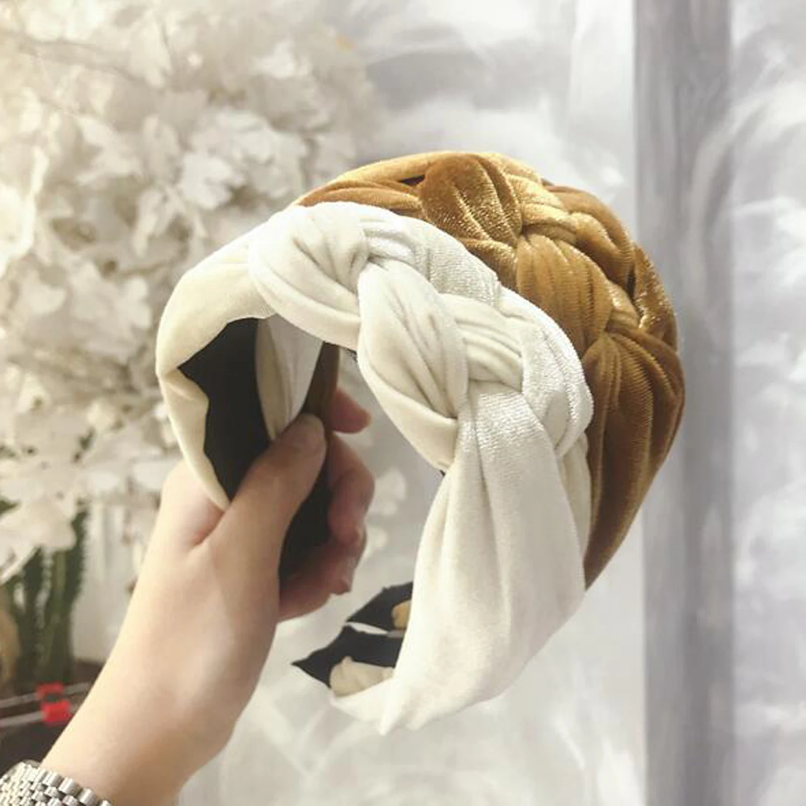 Новая осенне-зимняя повязка на голову для женщин Многослойная завязывающаяся головная повязка для взрослых одноцветная фланелевая обруч для волос для девочек украшения для волос оптом