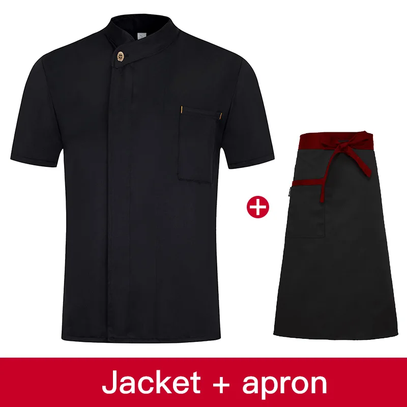 Повседневная Мягкая кухонная куртка, ресторанный костюм для суши отеля, готовка повара, Униформа, плита для готовки, рубашка, официантка, Рабочая форма - Цвет: jacket apron