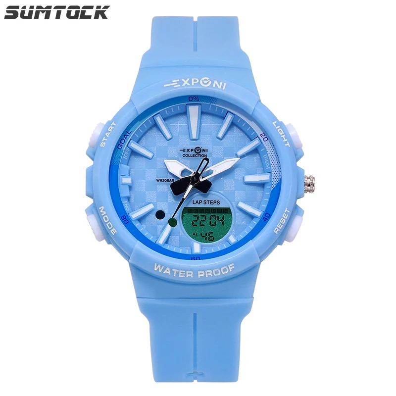 

SUMTOCK Fashion Unisex Watch Men Watch Electronic LED Quartz Watch Military 50M Waterproof Watches Men Silicone Watch cronometro