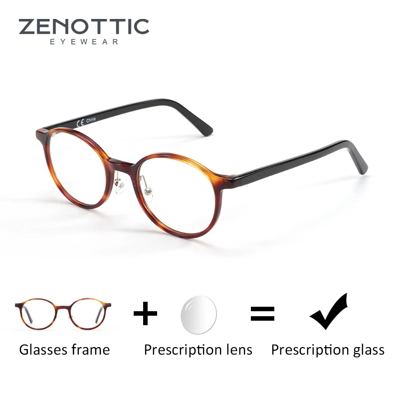 Оправа для очков ZENOTTIC ацетатная оправа по рецепту с полной оправой мужчин и