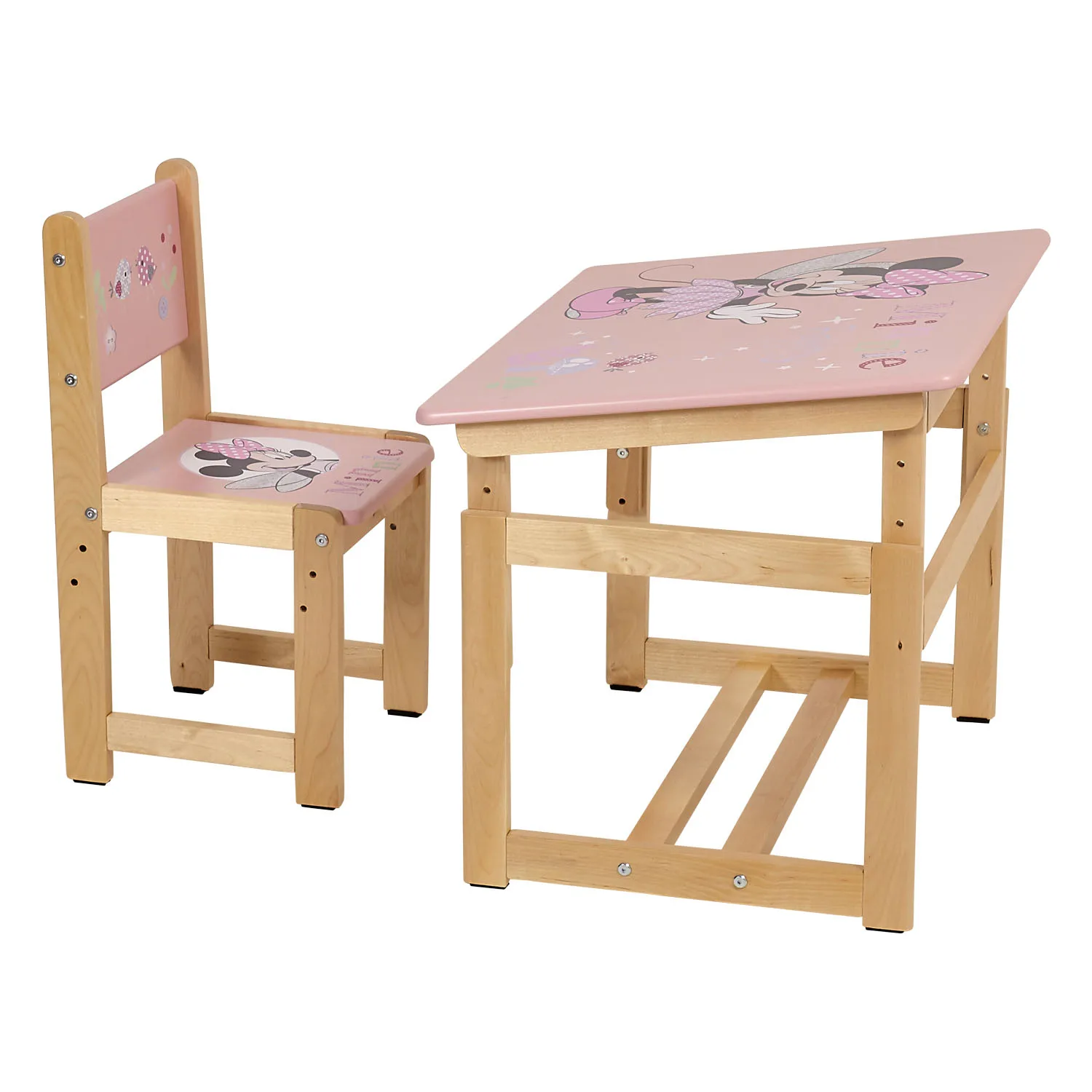 Комплект растущей детской мебели Polini Kids Disney baby 400 SM Минни Маус 68х55 розовый