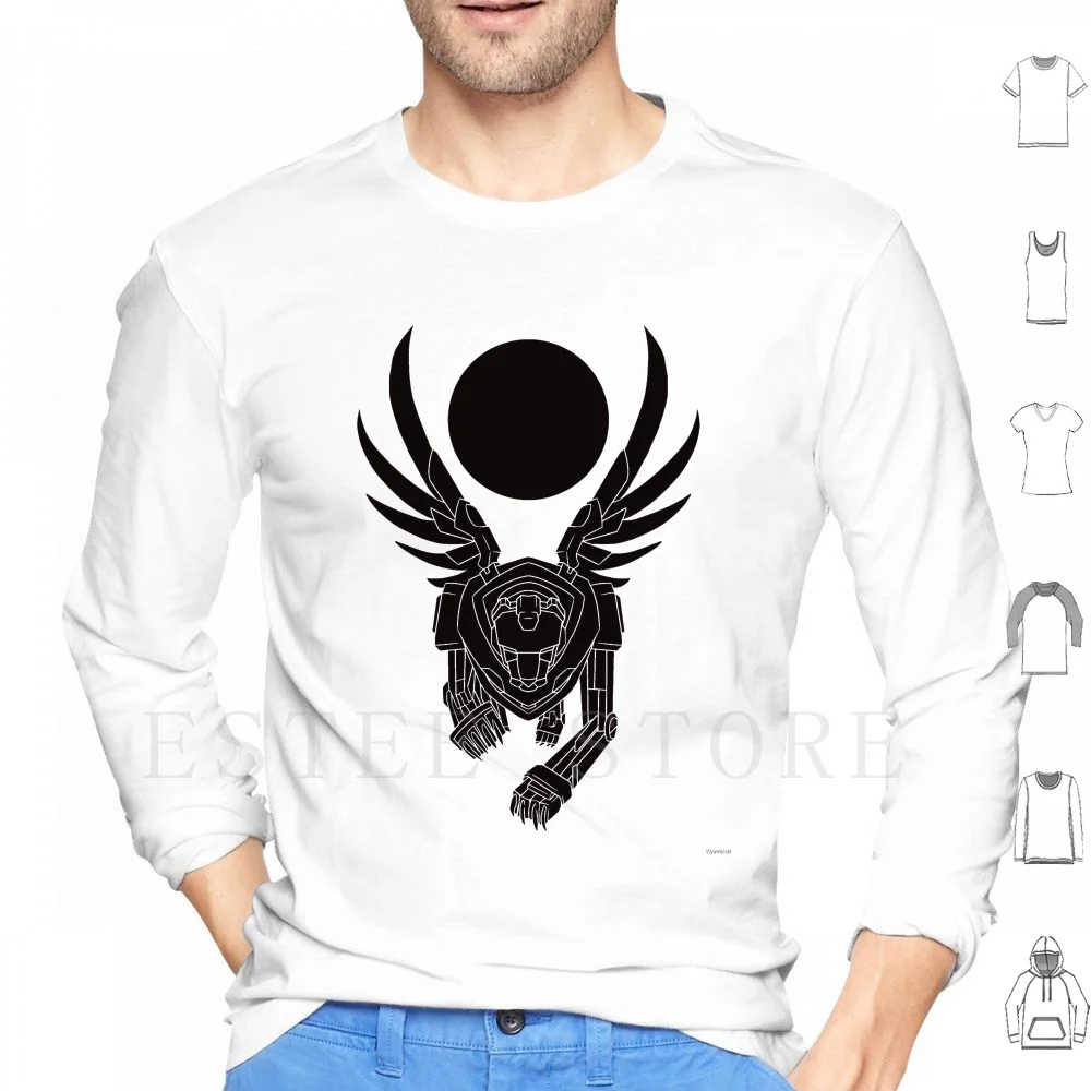 Black Lion-[ Voltron] Felpa Con Cappuccio Manica Lunga Voltron Black Lion Shiro Vld Voltron Lion Stencil Black Graphic