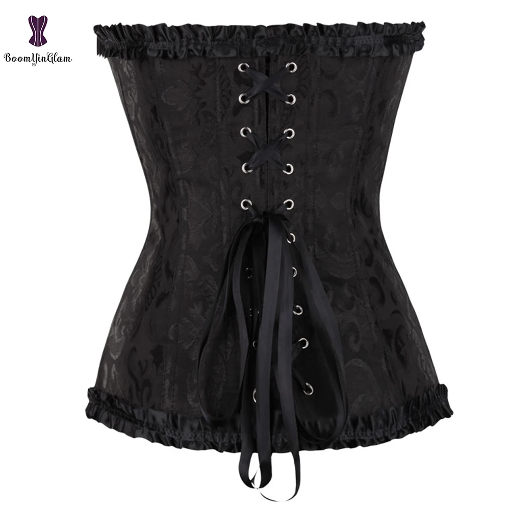 7 Colors Can Be Chosen Women Body Shaper Size XS To 6XL Vintage Pleated Corset Bustier With G String 810#