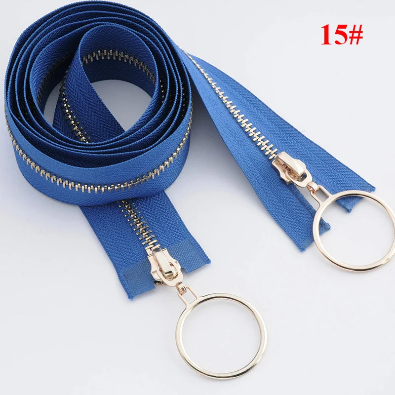 Meetee 120 см 5# двойные металлические застежки-молнии для шитья аксессуары для одежды на молнии джинсовая куртка на молнии/Пальто DIY инструменты AP367 - Цвет: 15