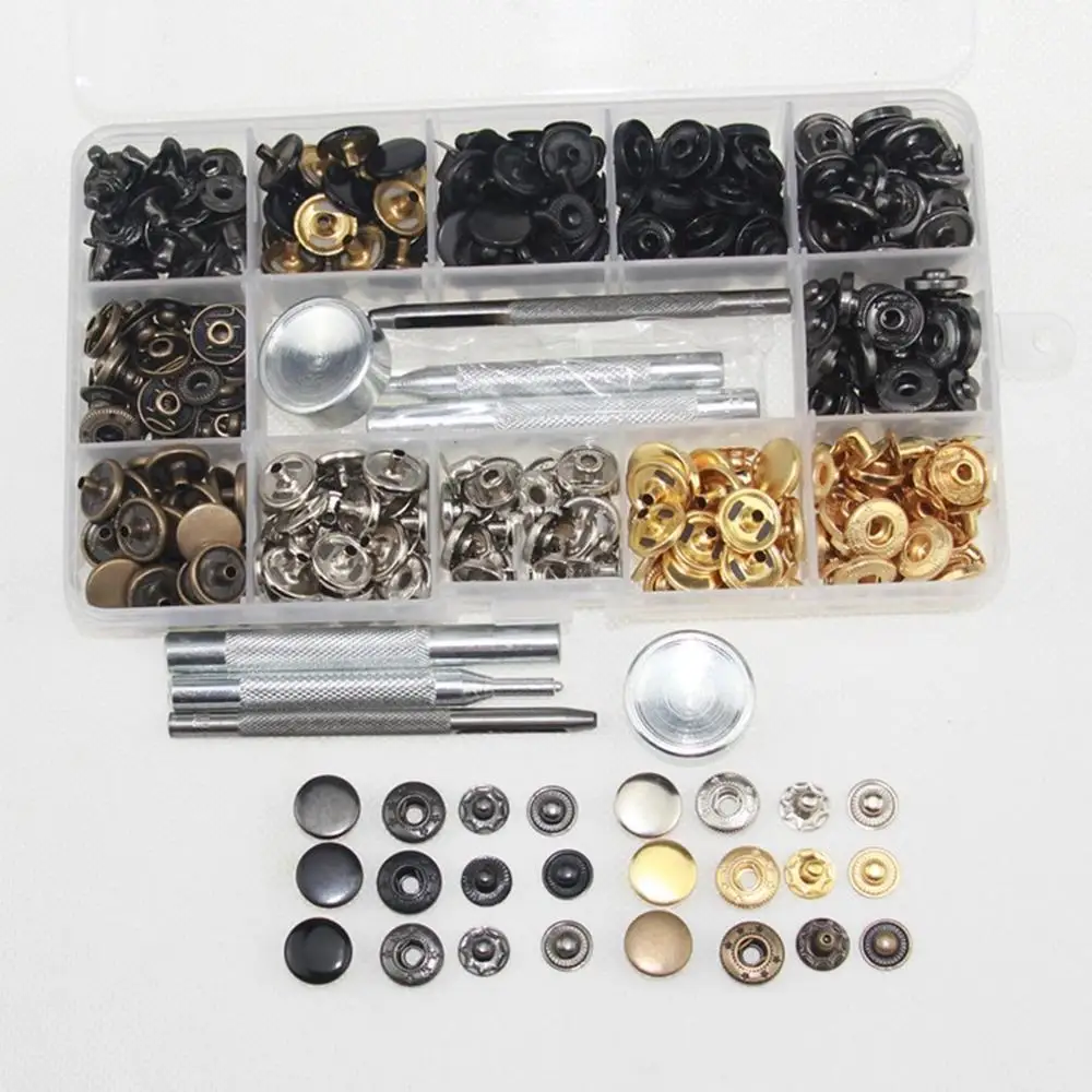 Metal Four-Button 6 Color Installation Tool Snap Button High-Grade Metal Pure Copper Button 120 Sets