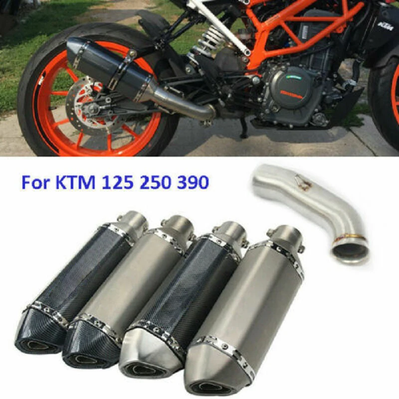 Modified Motorcycle Exhaust System Muffler Mid Link Pipe Connect Tube Slip On Silencer For KTM DUKE 125 250 390 RC390 2017-18 | Автомобили