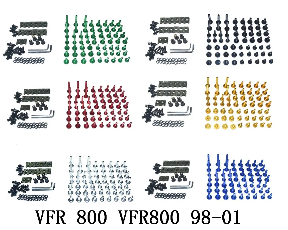 

CNC Complete Fairing Bolts Bodywork Screws Nuts Kit For Fit Honda VFR 800 VFR800 1998-2001