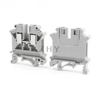 

2 Pcs 660V 41A UK5-HES2 Screw Contact Terminal Block Connector Gray