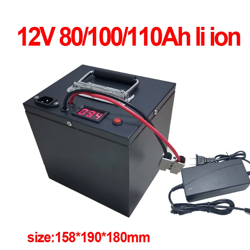 

GTK lithium 12V 100AH li ion battery 12V 110Ah 80AH with BMS for backup power Solar energy storage RV EV inverter+10A Charger