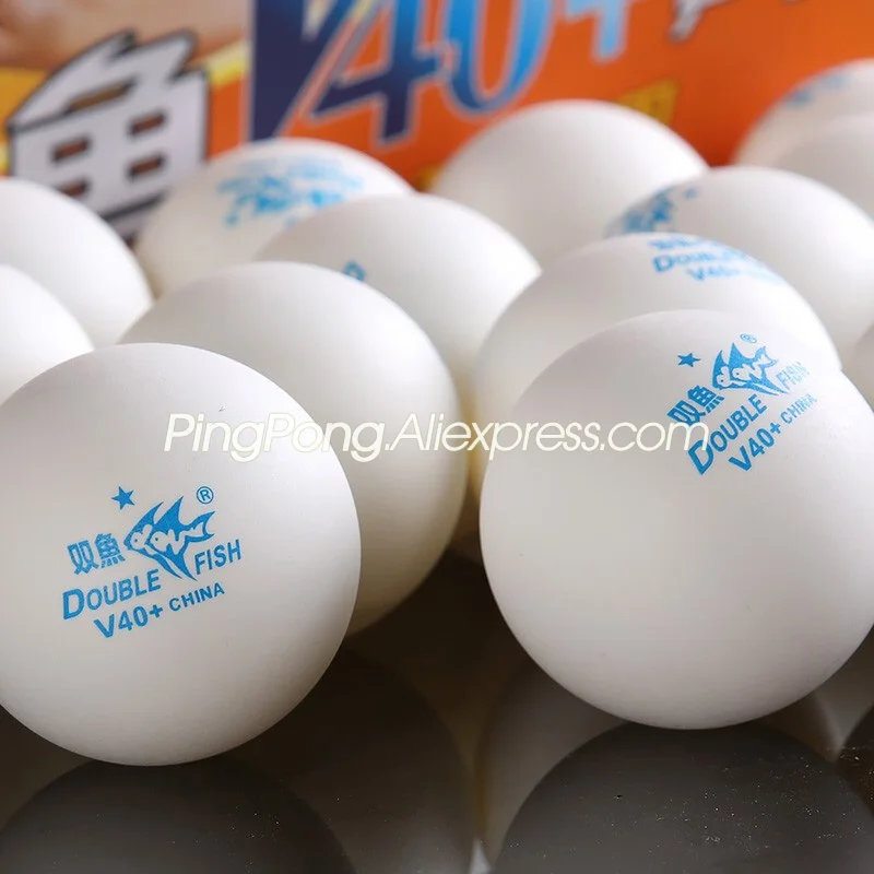 100 шарики, оригинальная Двойная рыба V40+ мяч для настольного тенниса, 1 звезда, белый, оранжевый ABS пластик, двойные шарики для пинг-понга для робота
