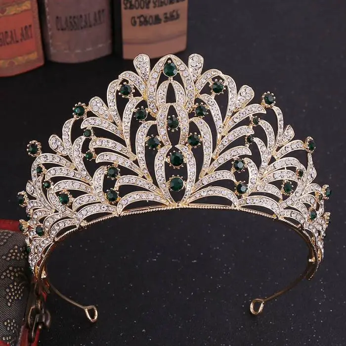 Bridal Luxury Women Wedding Crown Hair Rhinestone Leaf Headband VL Tiaras Tocado Novia Bride Jewelry Sadoun.com