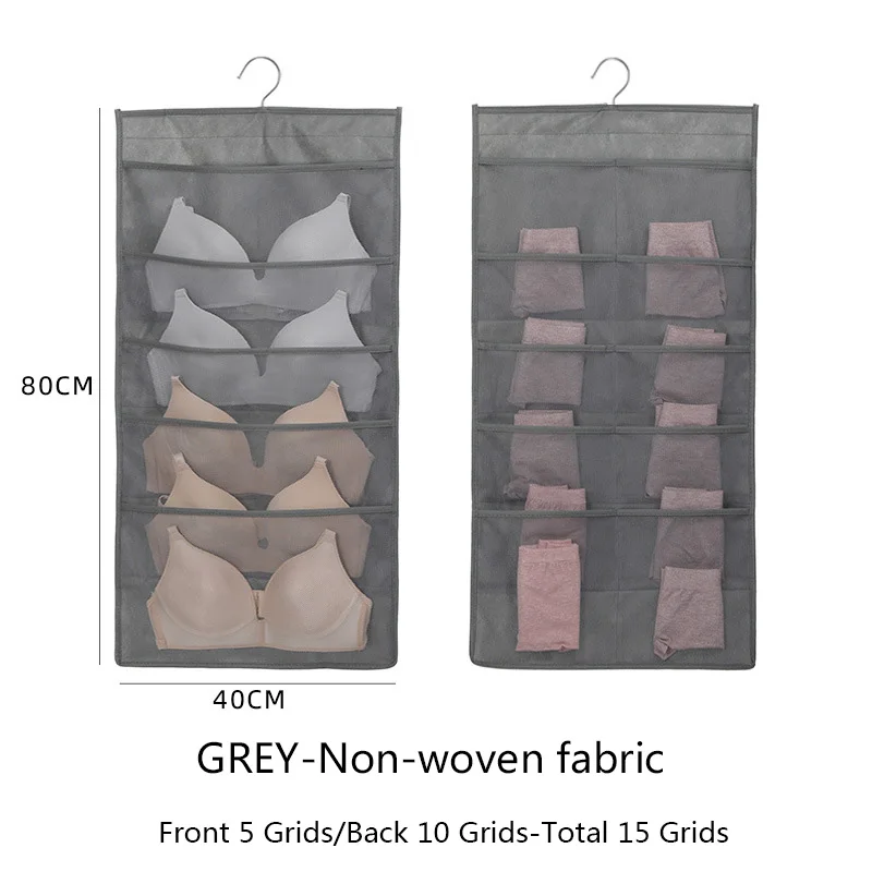 Grey 15 grid 1piece 1 шт. Haning Нижнее белье сумка для хранения Шкаф Одежда Органайзер Бытовая сортировочная сумка Экономия пространства с крюком одежда сумка для хранения - Цвет: Grey 15 grid 1piece