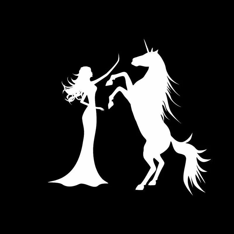 14,7*14,3 см Милая Фея девушка с Pegasus стикер окна s изображения мотоцикл виниловые наклейки стикер виниловые наклейки на окна