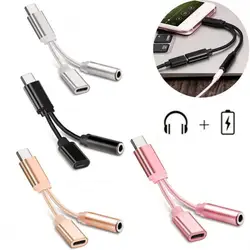 Newest 2 In1 Type-C Convertor USB Type C Charging Cable 3.5mm Audio Earphone Headphone Adapter For Xiaomi For Huawei Samsung Newest 2 In1 Type-C Convertor USB Type C Charging Cable 3.5mm Audio Earphone Headphone Adapter For Xiaomi For Huawei Samsung