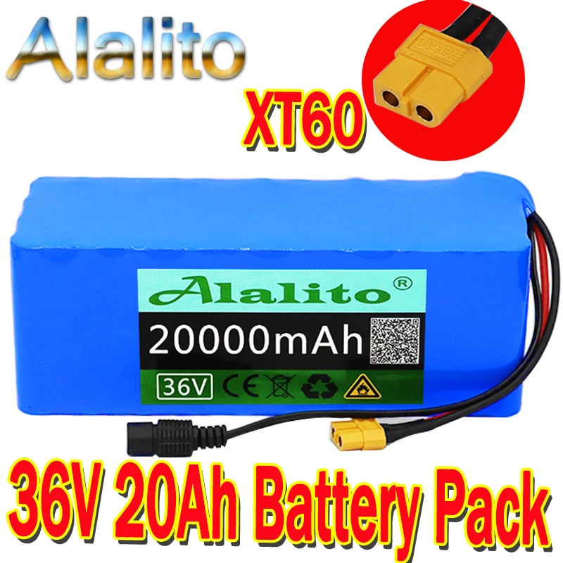Аккумулятор высокой емкости 36 В 10S4P 20Ah аккумулятор 500 Вт Батарея мощности 42 в 20000